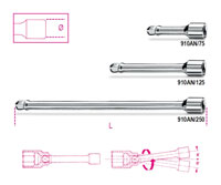 Click for a larger picture of Beta Tools 910AN/250 Wobble Extension, 3/8" Drive, 10" Long