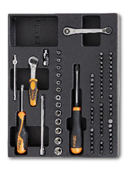Click for a larger picture of Beta T85 Set 81 Tools 1/4" Drive and Hex Bits in Molded Tray