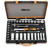 Click for a larger picture of Beta 920B/C30Q Handle and Socket Set w/Case, 1/2" Drive, mm