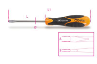 Click for a larger picture of Beta Tools 1290INOX/2,5x50 Flat-Blade Stainless Screwdriver