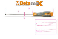 Click for a larger picture of Beta Tools 1290 Flat Blade Screwdriver, 0.8 x 4mm x 125mm