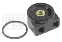 Click for a larger picture of Remote Oil Filter Adapter, 90 Deg Rotating, 3/4-16 Thread