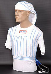 Click for a larger picture of Cotton Cool Water Shirt, White, Short Sleeve with Hood