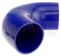 Click for a larger picture of Blue Silicone Hose, 4.00" I.D. 135 degree Elbow, 4" Legs