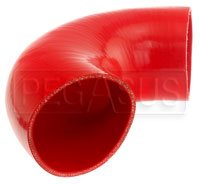 Click for a larger picture of Red Silicone Hose, 4.00" I.D. 135 degree Elbow, 4" Legs