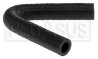 Click for a larger picture of Black Silicone Hose, 7/16" I.D. 135 degree Elbow, 4" Legs