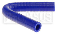 Click for a larger picture of Blue Silicone Hose, 1/2" I.D. 135 degree Elbow, 4" Legs