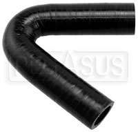 Click for a larger picture of Black Silicone Hose, 7/8" I.D. 135 degree Elbow, 4" Legs