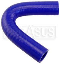 Click for a larger picture of Blue Silicone Hose, 7/8" I.D. 135 degree Elbow, 4" Legs