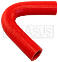 Click for a larger picture of Red Silicone Hose, 7/8" I.D. 135 degree Elbow, 4" Legs