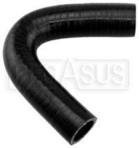 Click for a larger picture of Black Silicone Hose, 1" I.D. 135 degree Elbow, 4" Legs