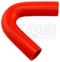 Click for a larger picture of Red Silicone Hose, 1" I.D. 135 degree Elbow, 4" Legs
