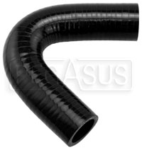 Click for a larger picture of Black Silicone Hose, 1 1/8" I.D. 135 degree Elbow, 4" Legs