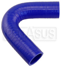 Click for a larger picture of Blue Silicone Hose, 1 1/4" I.D. 135 degree Elbow, 4" Legs