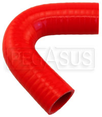 Click for a larger picture of Red Silicone Hose, 1 1/4" I.D. 135 degree Elbow, 4" Legs