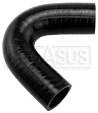 Click for a larger picture of Black Silicone Hose, 1 3/8" I.D. 135 degree Elbow, 4" Legs