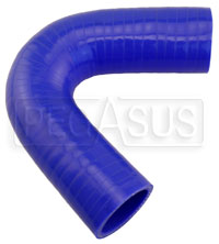 Click for a larger picture of Blue Silicone Hose, 1 3/8" I.D. 135 degree Elbow, 4" Legs