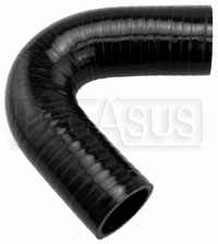 Click for a larger picture of Black Silicone Hose, 1 1/2" I.D. 135 degree Elbow, 4" Legs