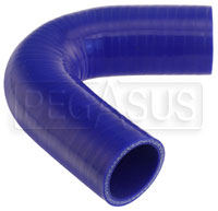 Click for a larger picture of Blue Silicone Hose, 1 1/2" I.D. 135 degree Elbow, 4" Legs