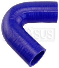 Click for a larger picture of Blue Silicone Hose, 1 5/8" I.D. 135 degree Elbow, 4" Legs