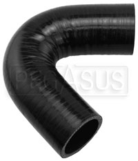 Click for a larger picture of Black Silicone Hose, 1 3/4" I.D. 135 degree Elbow, 4" Legs