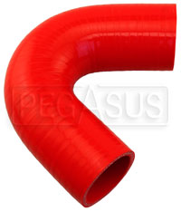 Click for a larger picture of Red Silicone Hose, 1 3/4" I.D. 135 degree Elbow, 4" Legs