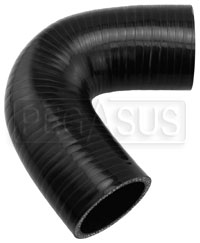 Click for a larger picture of Black Silicone Hose, 2" I.D. 135 degree Elbow, 4" Legs