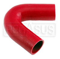 Click for a larger picture of Red Silicone Hose, 2" I.D. 135 degree Elbow, 4" Legs