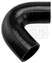 Click for a larger picture of Black Silicone Hose, 2 1/4" I.D. 135 degree Elbow, 4" Legs