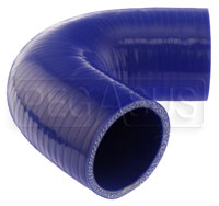 Click for a larger picture of Blue Silicone Hose, 2 3/8" I.D. 135 degree Elbow, 4" Legs