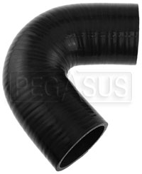 Click for a larger picture of Black Silicone Hose, 2 1/2" I.D. 135 degree Elbow, 4" Legs