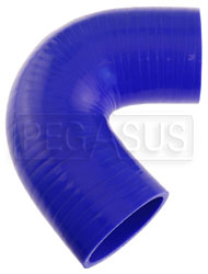 Click for a larger picture of Blue Silicone Hose, 2 1/2" I.D. 135 degree Elbow, 4" Legs