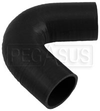 Click for a larger picture of Black Silicone Hose, 2 1/2" I.D. 135 degree Elbow, 4" Legs