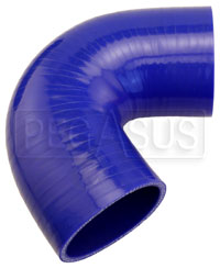 Click for a larger picture of Blue Silicone Hose, 3.00" I.D. 135 degree Elbow, 4" Legs