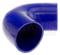 Click for a larger picture of Blue Silicone Hose, 3 1/4" I.D. 135 degree Elbow, 4" Legs