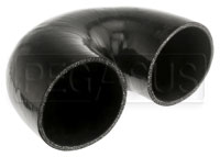 Click for a larger picture of Black Silicone Hose, 4.00" I.D. 180 degree Elbow, 4" Legs