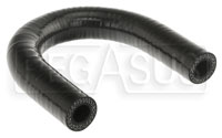 Click for a larger picture of Black Silicone Hose, 1/2" I.D. 180 degree Elbow, 4" Legs