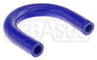 Click for a larger picture of Blue Silicone Hose, 1/2" I.D. 180 degree Elbow, 4" Legs