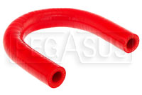 Click for a larger picture of Red Silicone Hose, 1/2" I.D. 180 degree Elbow, 4" Legs