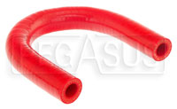Click for a larger picture of Red Silicone Hose, 1/2" I.D. 180 degree Elbow, 4" Legs