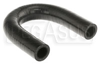 Click for a larger picture of Black Silicone Hose, 5/8" I.D. 180 degree Elbow, 4" Legs