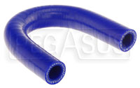 Click for a larger picture of Blue Silicone Hose, 5/8" I.D. 180 degree Elbow, 4" Legs