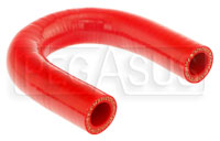 Click for a larger picture of Red Silicone Hose, 5/8" I.D. 180 degree Elbow, 4" Legs