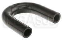 Click for a larger picture of Black Silicone Hose, 3/4" I.D. 180 degree Elbow, 4" Legs