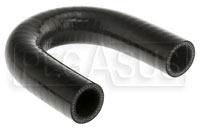 Click for a larger picture of Black Silicone Hose, 7/8" I.D. 180 degree Elbow, 4" Legs