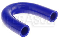 Click for a larger picture of Blue Silicone Hose, 7/8" I.D. 180 degree Elbow, 4" Legs