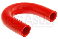Click for a larger picture of Red Silicone Hose, 7/8" I.D. 180 degree Elbow, 4" Legs