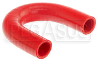 Click for a larger picture of Red Silicone Hose, 7/8" I.D. 180 degree Elbow, 4" Legs