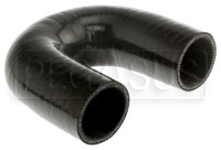 Click for a larger picture of Black Silicone Hose, 1 1/2" I.D. 180 degree Elbow, 4" Legs
