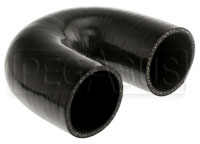 Click for a larger picture of Black Silicone Hose, 2.00" I.D. 180 degree Elbow, 4" Legs